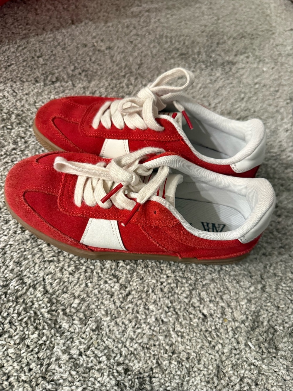 Bundle 3 for $15 Zara Kids Red Suede Sneakers with White Accents